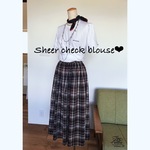 Sheer check skirt