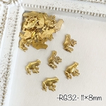 RG32 横向きカエル レジン封入パーツ 11×8mm ゴールド10個
