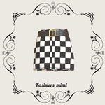 【送料無料】市松模様タイトスカート　黒　白【ブライス】【リカちゃん】【ブライスアウトフィット】【リカちゃん服】