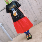 ギターおばけTシャツ  ブラック