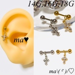 軟骨ピアス きキラキラ ミニクロス 十字架