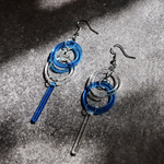 ブルー×クリア　アクリル大ぶりピアス