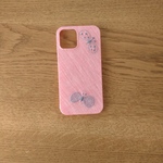 *受注製作*ミナペルホネン*choucho*ピンク×ブルーグレー*mina perhonen*iPhoneケース*iPhoneカバー*スマホケース*スマホカバー