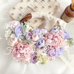 ふんわりラナンキュラスのハーフリース*pink✕purple