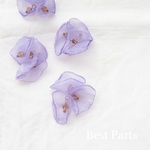 6pcs シフォンフラワー タッセル パープル
