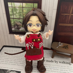 新作　ミニレザーエプロン　赤 オビツ11用