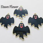 【D-0493】5pcs　幽霊　28×15mm　ブラック　チャーム