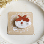 陶土✧ハチワレねこブローチ
