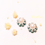 Crystal Daisy pierce／earring＊シルバー