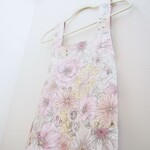 大人用エプロン・バッククロスエプロン（ botanical flowers・ピンク ）☆送料無料☆
