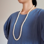 《再々販》 コットンパールロングネックレス89センチ　Ｎ031