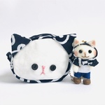 唐草模様の小さい猫ちゃんポーチ◆コソ泥ネコちゃん（紺）
