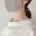 マスクストラップ　シンプル　アイボリーコードとボックスチェーン（オフィス対応）