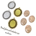 moca(8個入り)antique design meal dish cabochon set