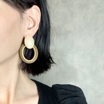 new【atelier chimie】JAPAN vintage Perl × Mesh oval ring ピアス・イヤリング