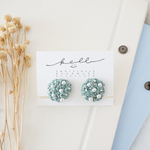 【 poko poko 】緑色 / 刺繍ピアス( イヤリング )