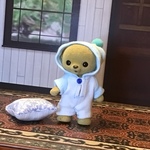 【送料無料】ハニーベアサイズ　おねんねセット　水色×白