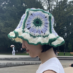 ニットバケットハット(purple & green)