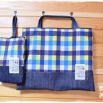 M様オーダー品：カラフルチェックのレッスンバッグ・シューズバッグ