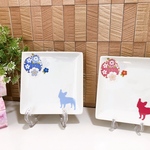 和柄✖︎フレンチブルドッグ🐾シルエットスクエアプレート