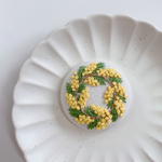ミモザの刺繍ブローチ𓇢 F