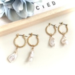 バロックパールのフープピアス（チタン）