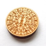 フトマニ図（ヲシデ）30mmウッドパーツ　ヒノキ