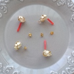 58　結び目ピアス金具　ゴールドカラー  4pcsセット