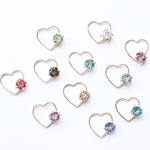 11colors♡ Heart swarovski♡　一粒ピアス/樹脂ノンホールピアス（イヤリング）small