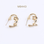 M8443  4個  高品質デザインピアス 16×26mm ゴールド 2×（2ヶ）
