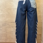 リメイク サイド スピンドル ワイド デニム パンツ