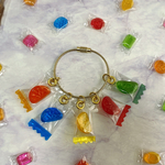 カラフルキャンディのバッグチャーム　キーホルダー　フェイクスイーツ　レジン　レジンアクセサリー