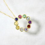 14kgf＊7月誕生石＊ルビー＊天然石＊ネックレス【金】birthstone ruby necklace