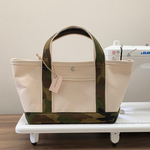 【受注製作】横長トートバッグMサイズ☆きなり✖️迷彩　帆布　