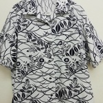 草花浴衣地新反物レディースアロハシャツLL