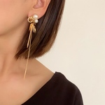 ロングチェーン×淡水パールピアス