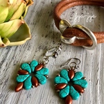 beads earrings - paisley turquoise