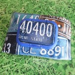 ヴィンテージプレートのminiウエットティッシュポーチ・ブルー