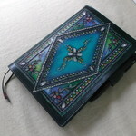 Ａ５サイズ手帳カバー ほぼ日手帳カズン対応　牛革　刻印＆拭き染め