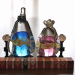 【naoichi4313さまご予約品】ガラスのペンギンお雛様（ターコイズブルー＆ピンク）