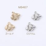 M8467-R 12個  メタルチャーム フィッシュチャーム 魚チャーム カン付き 12×13mm 3×（4ヶ）