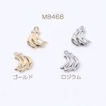 M8468-G 12個  メタルチャーム バナナチャーム カン付き 12×16mm 3×（4ヶ）