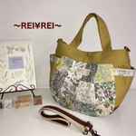 新作！丸型トート3WAY♡リバティパッチワーク♡ 帆布