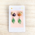 ゆらゆら葉っぱのどんぐりピアス