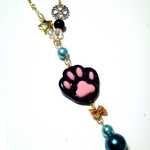 にゃう様専用ぷにぷに肉球  ネックレス(黒×桃)