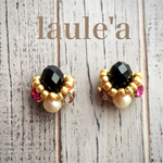 【no.20】Black×Goldエスニックピアス*.