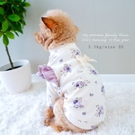 【犬服】小花フリルロングＴシャツꕤサイズオーダー＆名入れ可
