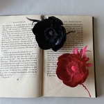オーダー様専用　アネモネのコサージュ　black   red