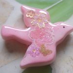 ◇646　桜色　🌸小鳥とさくらのブローチ🐦