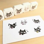 笑って泣いて・・・喜怒哀楽ひのにゃん５個セット　消しゴムはんこ(N60)　